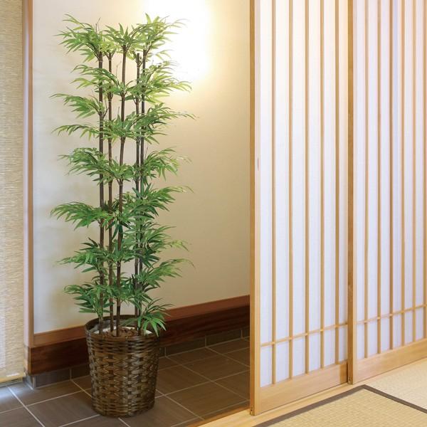 〔和風〕光触媒人工観葉植物　黒竹（幹/天然黒竹） 1.8m