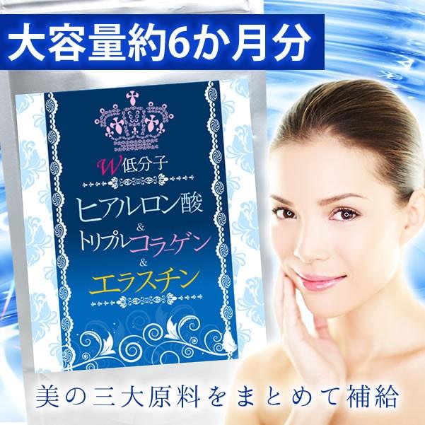 W低分子ヒアルロン酸&トリプルコラーゲン&エラスチン 360粒 約6 W低分子ヒアルロン酸&トリプルコラーゲン&エラスチン 360粒 約6