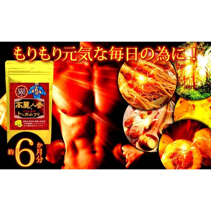 高麗人参 100倍濃縮 トンカットアリ サプリ 約6か月分 360粒 マカ