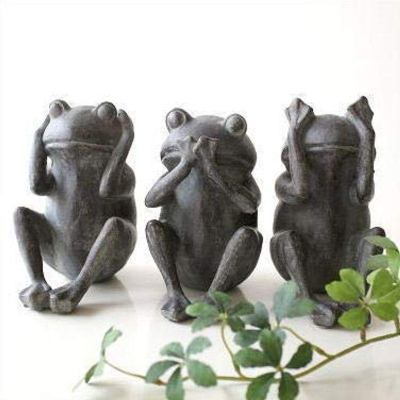 全商品オープニング価格 カエル置物 Toy5242 ３セット カエルの置物 雑貨 インテリアオブジェ かえる その他インテリア雑貨 小物 Dron Ma