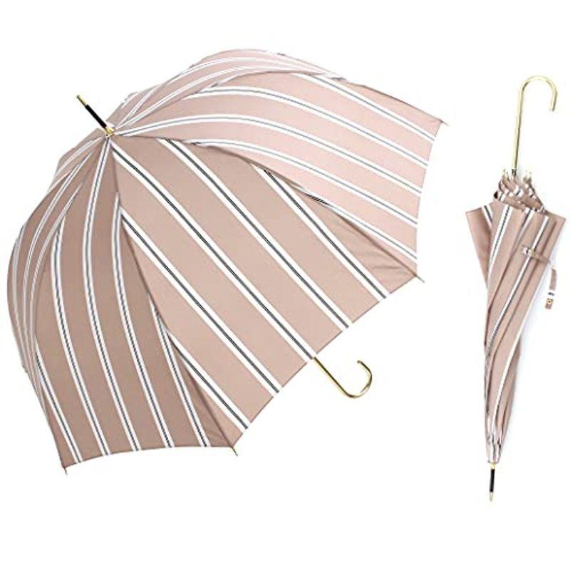 傘 レディース ジャンプ 長傘 おしゃれ 軽量 ブランド 晴雨兼用 Uvカット ストライプ A S S A Rj224mocha 雨傘 Thewinlos Com