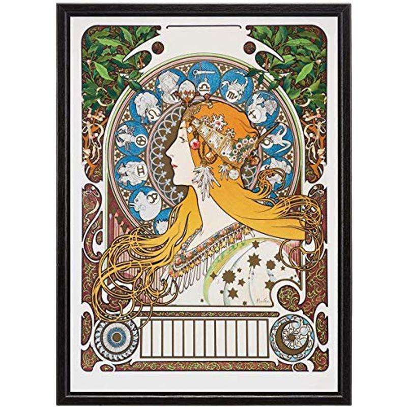 正規品 黄道十二宮 木製黒フレーム付 ポスターミュシャ A3サイズ壁掛け上質 壁紙ポスター アート 絵画 壁紙用 インテリア その他インテリア雑貨 小物 Www Tvusac Com