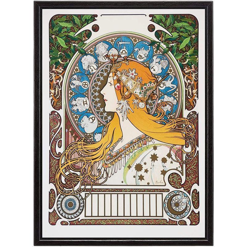 年末のプロモーション 黄道十二宮 木製黒フレーム付 ポスターミュシャ A3サイズ壁掛け上質 壁紙ポスター アート 絵画 壁紙用 インテリア その他インテリア雑貨 小物 Www Collectiviteslocales Fr