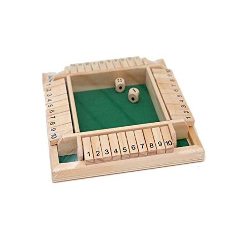 ランキング第1位 RADISSY ボードゲーム (グリーン) ゲーム 知育 ファミリー 木製 サイコロ ボックス ザ シャット 知育玩具