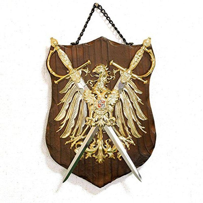 驚きの値段 スペイン製 西洋武具 sko-574 シールド 盾 ソード 刀剣 ヘラルドリー 鷲の紋章 中世の騎士 壁掛け その他インテリア雑貨、小物