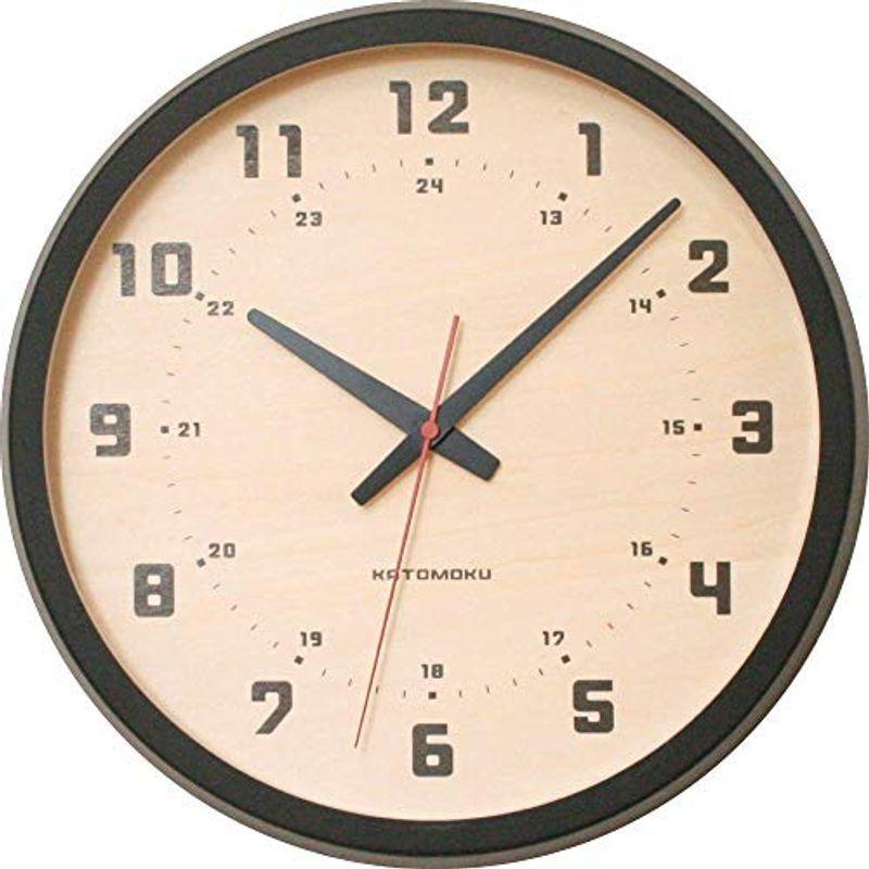 KATOMOKU muku round wall clock 8 ブラック 電波時計 連続秒針 km 
