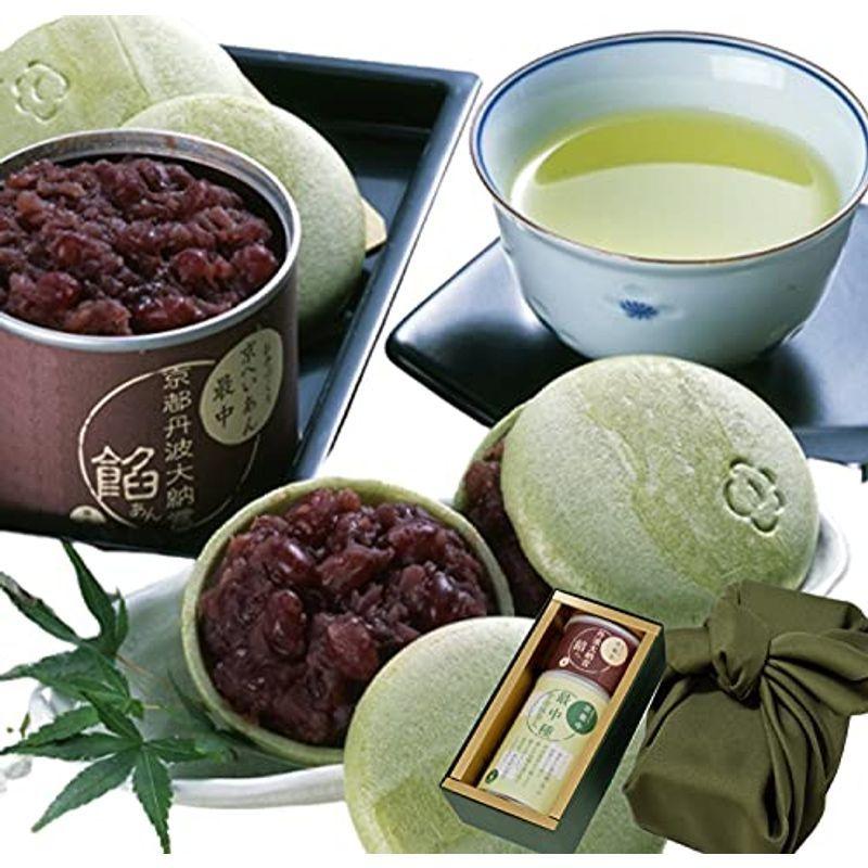 きよ泉 お手作り最中 宇治抹茶皮 丹波大納言餡 風呂敷包み 和菓子 もなか 帰省土産 最前線の 京都 高級 抹茶スイーツ 取り寄せ 贈り物