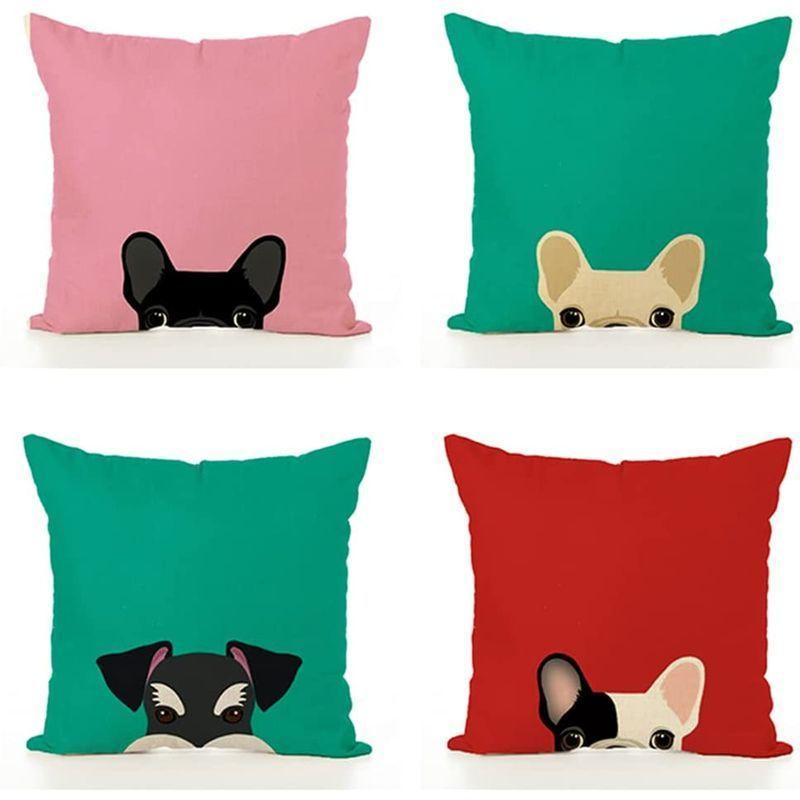 ライト おもしろ 45 45cm おしゃれ かわいい ゆるい カバー クッション シュール シンプル プレゼン リネン 北欧 正方形 白 綿100 面白い 新色追加 クッション