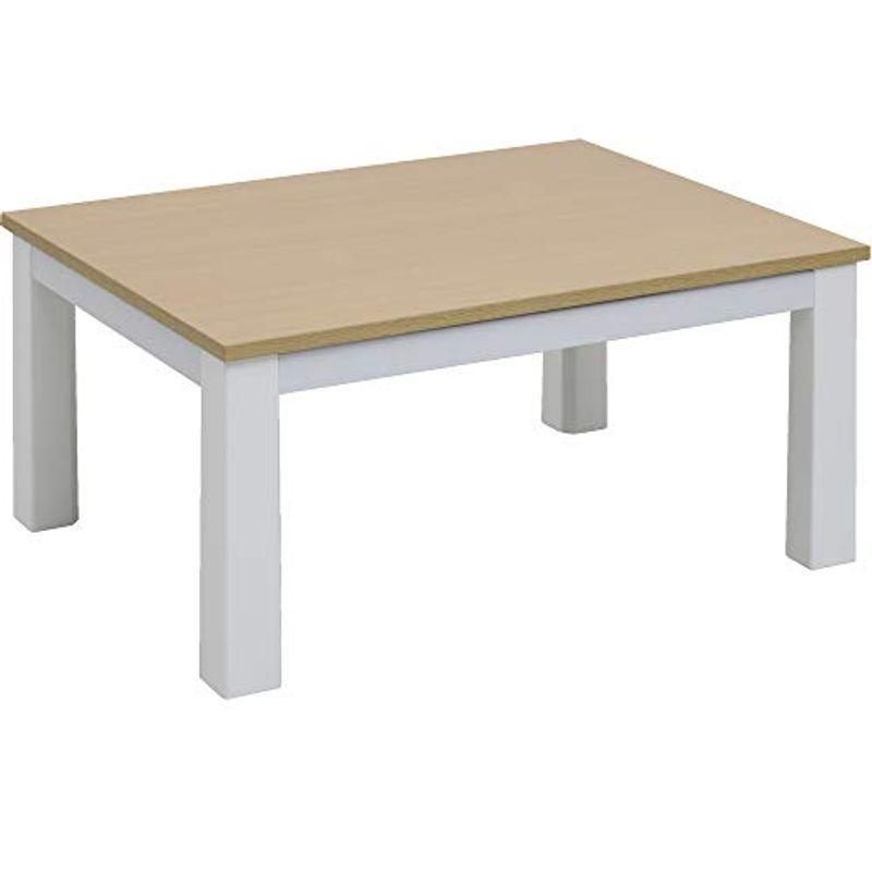 生まれのブランドで 山善 こたつ テーブル 長方形 80×60cm リバーシブル天板 中間入切スイッチ ホワイト×ナチュラル EYC-8060(WH/NA) メ サイドテーブル