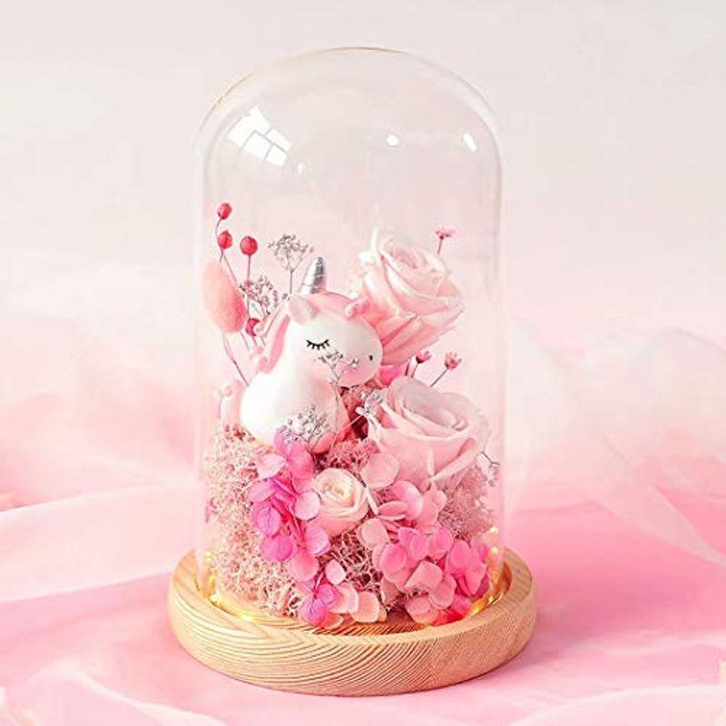 参考価格 プリザーブドフラワー Ledライト付き バラ ローズ 薔薇 花 可愛い ユニコーン ガラスドーム 木製ベース ブリザードフラワー ロマンティ 安いオンラインストア Ssl Daikyogo Or Jp