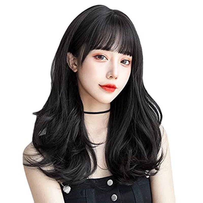 Sale 68 Off 風追い少女 ウィッグ ロング 巻き髪 フルウィッグ セミロング カール かつら 女性 通気 自然 ネット付き ブラック Rmladv Com Br