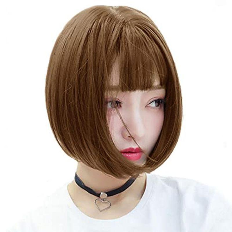ウィッグ ショート ボブ ストレート 美しい 可愛い 自然 小顔ウィッグ 軽い 女装 Wig フルウィッグ 女性用かつら ライトブラウン Sale 62 Off
