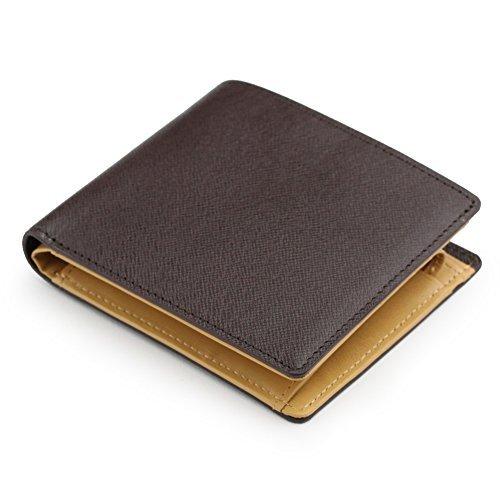 送料無料 アビエス Abies L P 本革 角シボ型押し牛革 二つ折り財布 小銭入れつき チョコ 売り切れ必至 Gtasigns Ca