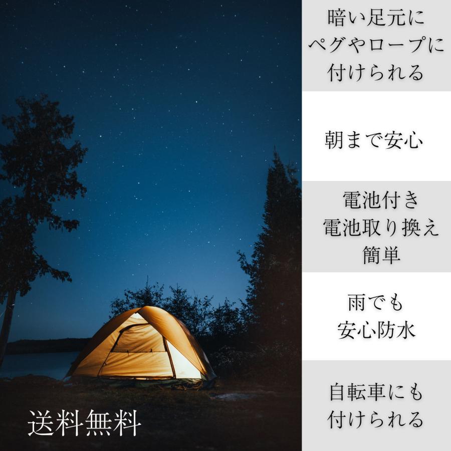 ロープ LEDライト 10個セット 電池付き キャンプ アウトドア