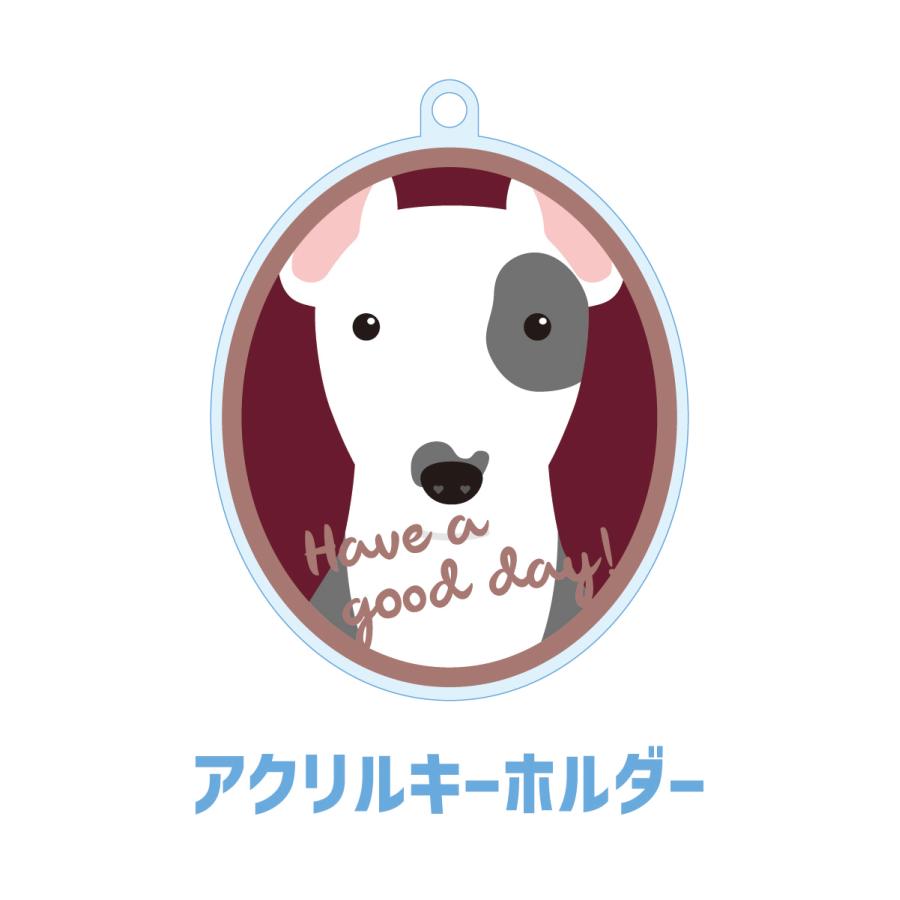 ブルテリア かわいい キーホルダー アクリル 犬 イヌ グッズ オリジナルイラスト プレゼント 贈り物 記念品 | 