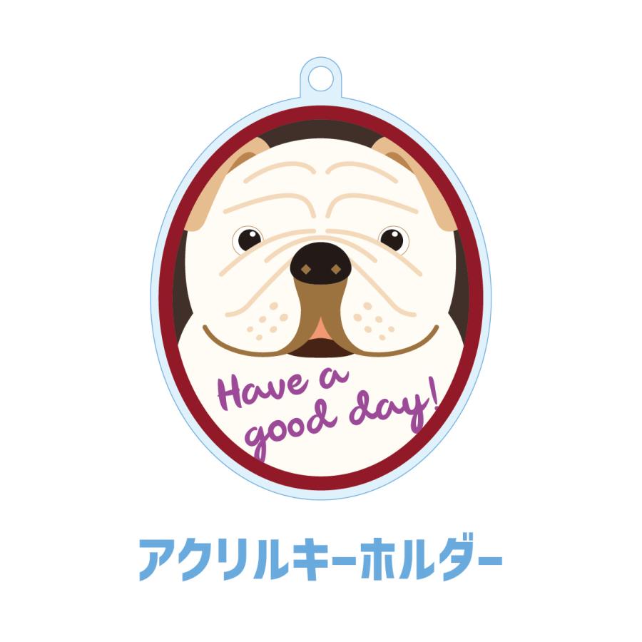 ブルドッグ かわいい キーホルダー アクリル 犬 イヌ グッズ オリジナルイラスト プレゼント 贈り物 記念品 | 