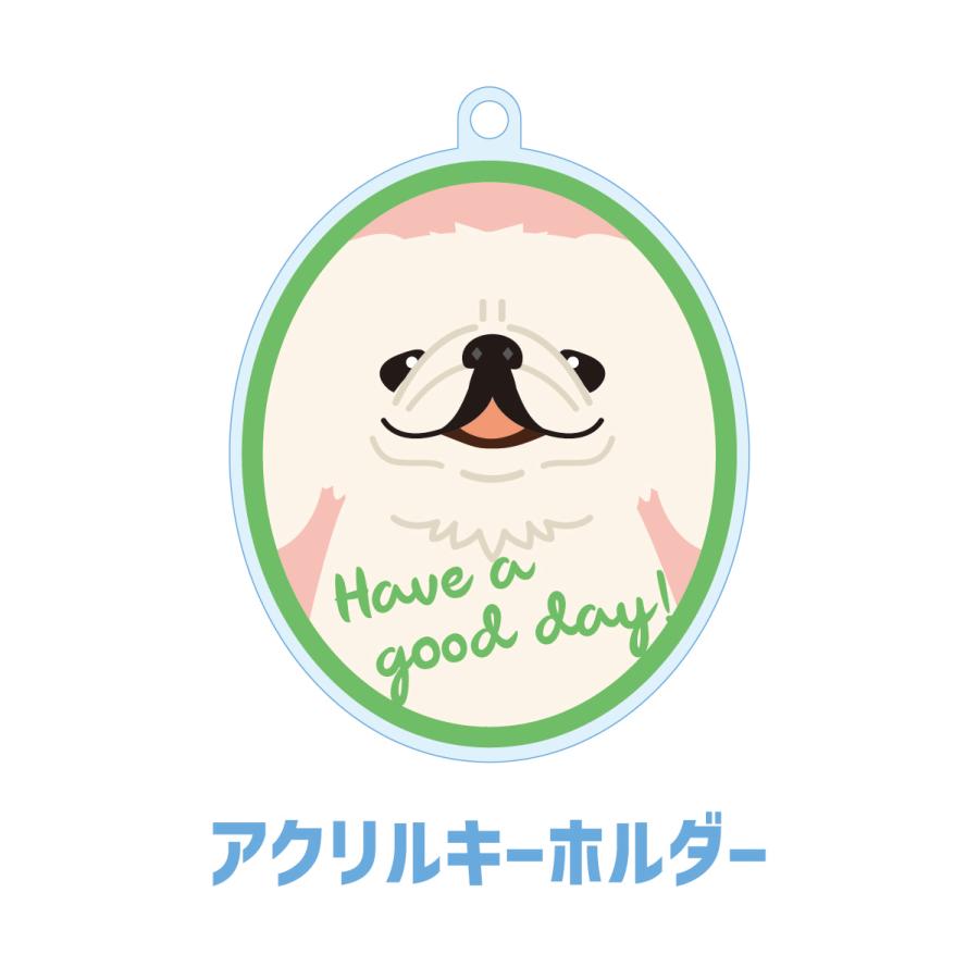 ペキニーズ かわいい キーホルダー アクリル 犬 イヌ グッズ オリジナルイラスト プレゼント 贈り物 記念品 | 