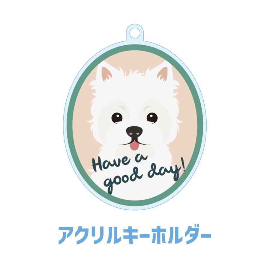 ウエストハイランドホワイトテリア かわいい キーホルダー アクリル 犬 イヌ グッズ オリジナルイラスト プレゼント 贈り物 記念品 | 
