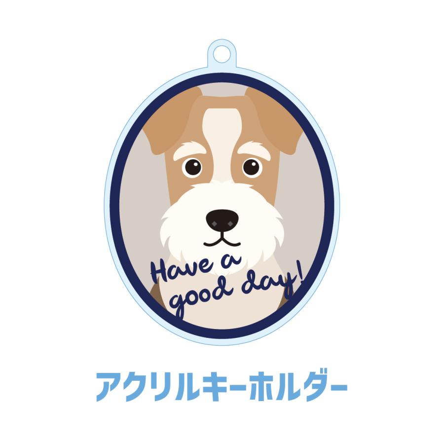 ワイヤーフォックステリア かわいい キーホルダー アクリル 犬 イヌ グッズ オリジナルイラスト プレゼント 贈り物 記念品 | 