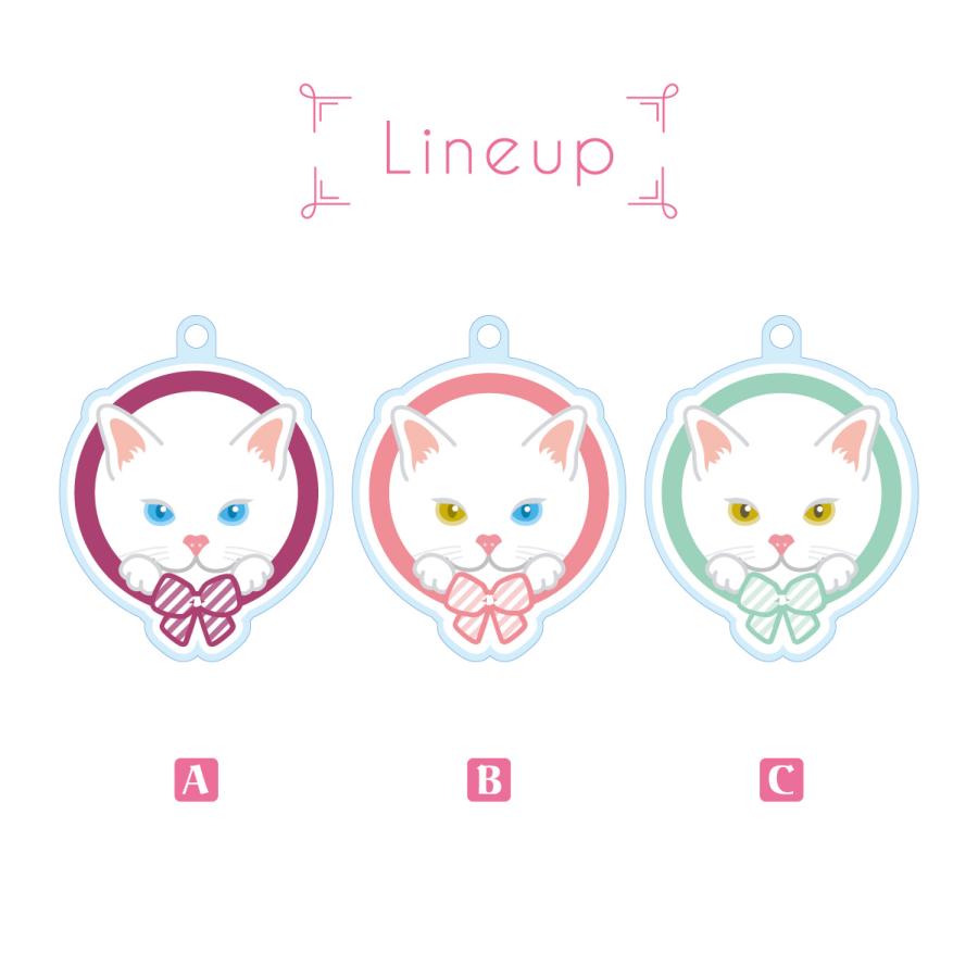白猫 かわいい キーホルダー 猫 ネコ アクリル グッズ オリジナルイラスト プレゼント 贈り物 記念品 |  | 02