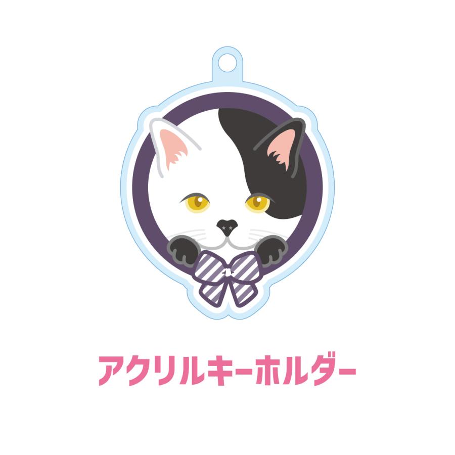 ブチ かわいい キーホルダー 猫 ネコ アクリル グッズ オリジナルイラスト プレゼント 贈り物 記念品 | 