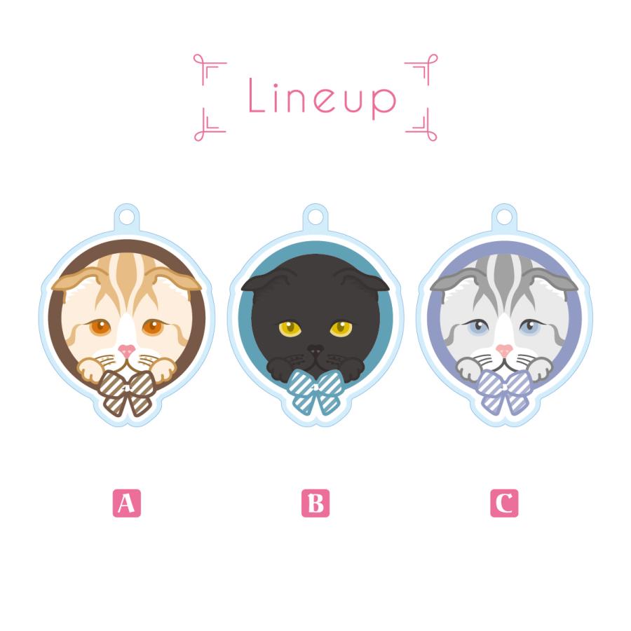 スコティッシュフォールド かわいい キーホルダー 猫 ネコ アクリル グッズ オリジナルイラスト プレゼント 贈り物 記念品 |  | 02