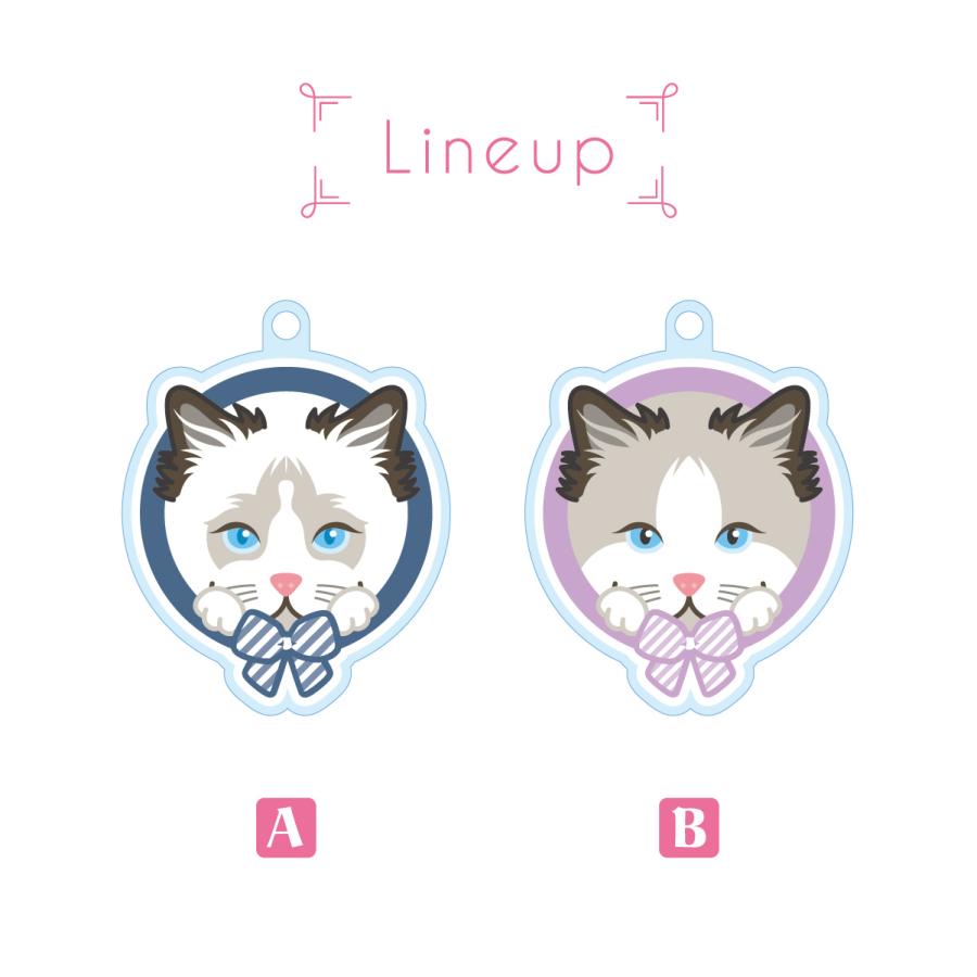 ラグドール かわいい キーホルダー 猫 ネコ アクリル グッズ オリジナルイラスト プレゼント 贈り物 記念品 |  | 02