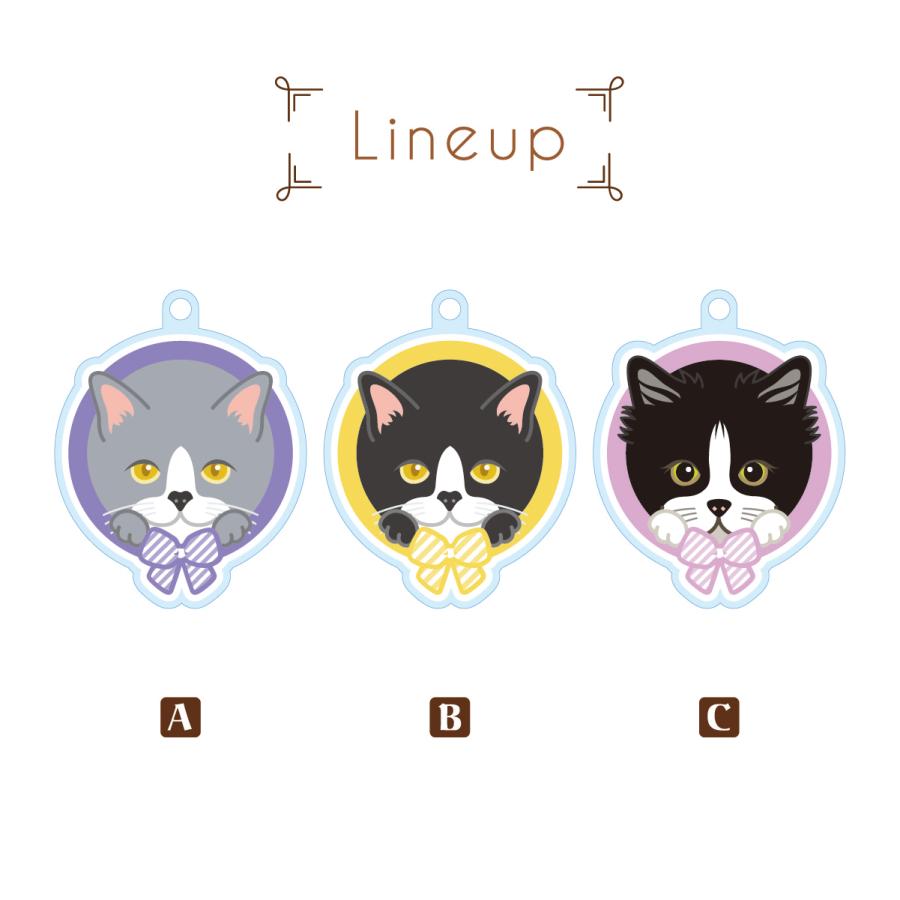 ハチワレ かわいい キーホルダー 猫 ネコ アクリル グッズ オリジナルイラスト プレゼント 贈り物 記念品 |  | 02