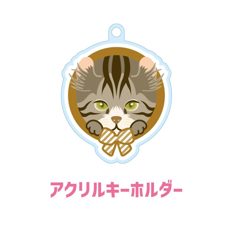 アメリカンカール かわいい キーホルダー 猫 ネコ アクリル グッズ オリジナルイラスト プレゼント 贈り物 記念品 | 