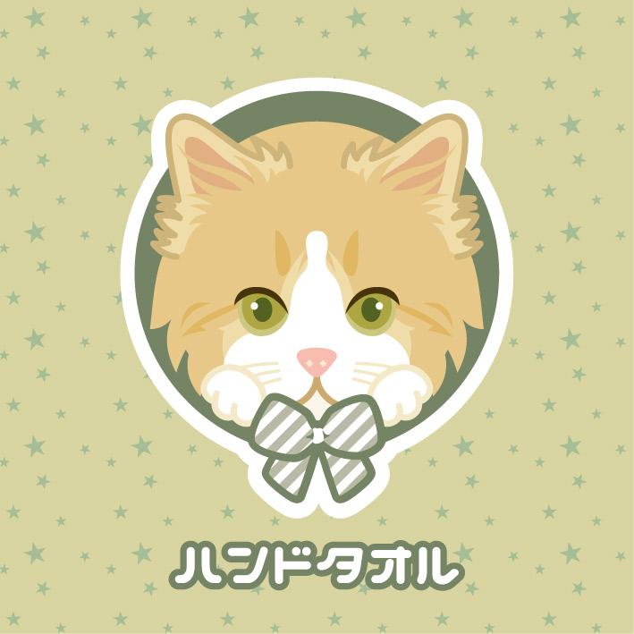 ハンドタオル ラガマフィン 猫 かわいい ハンカチ 動物 おしゃれ プレゼント ペット | 