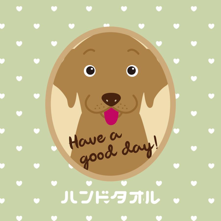 ハンドタオル ラブラドールレトリバー 犬 かわいい ハンカチ 動物 おしゃれ プレゼント ペット | 