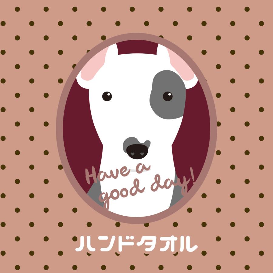 ハンドタオル ブルテリア 犬 かわいい ハンカチ 動物 おしゃれ プレゼント ペット | 