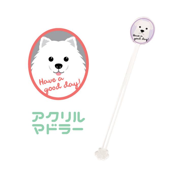 マドラー スピッツ 犬 かわいい アクリル 透明 動物 おしゃれ プレゼント ペット | 