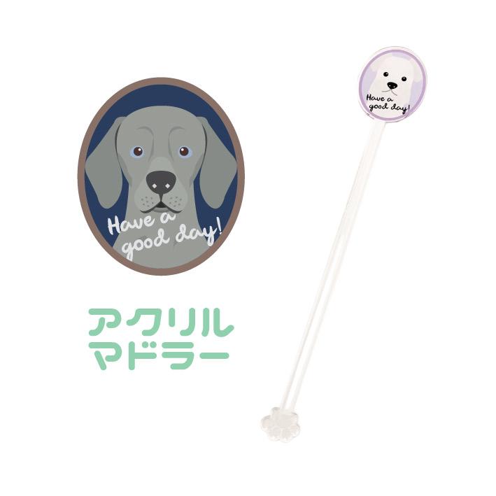 マドラー ワイマラナー 犬 かわいい アクリル 透明 動物 おしゃれ プレゼント ペット | 