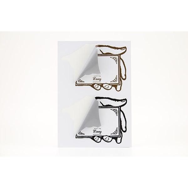 Hand message （ブラック、ブラウン 計２枚 付）　剥がせる　書ける　ステッカー　メモ |  | 02