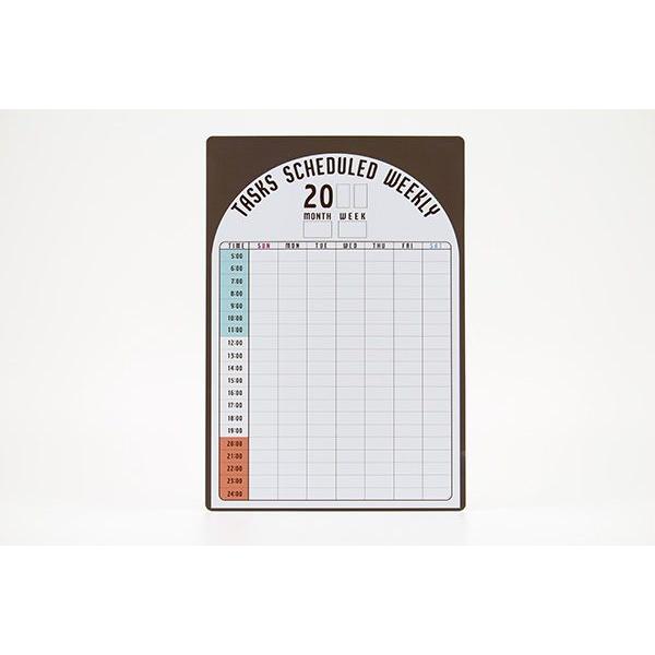 T,S WEEKLY （ブラウン） 週間タイムスケジュール　剥がせる　書ける　ステッカー　予定表 | 