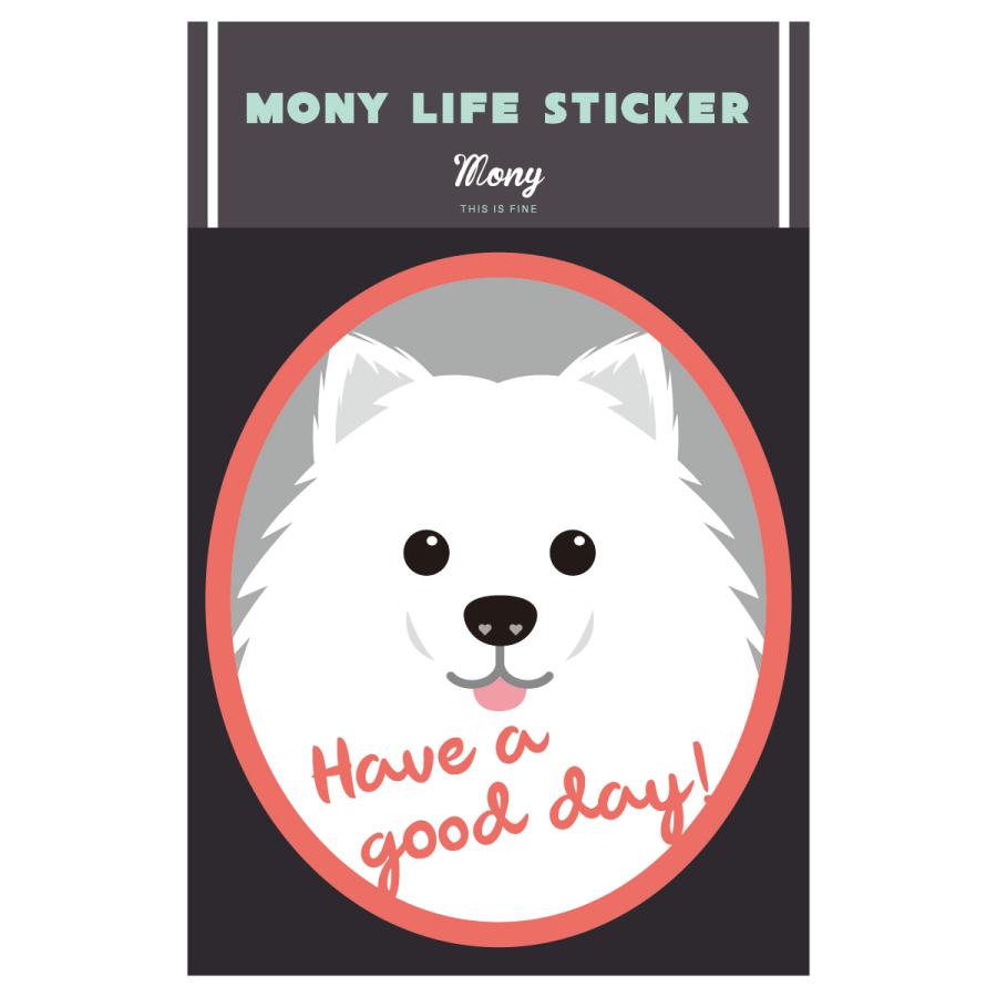 ステッカー　スピッツ　犬　車　ポスト　玄関　かわいい　わんこ　防犯 | 