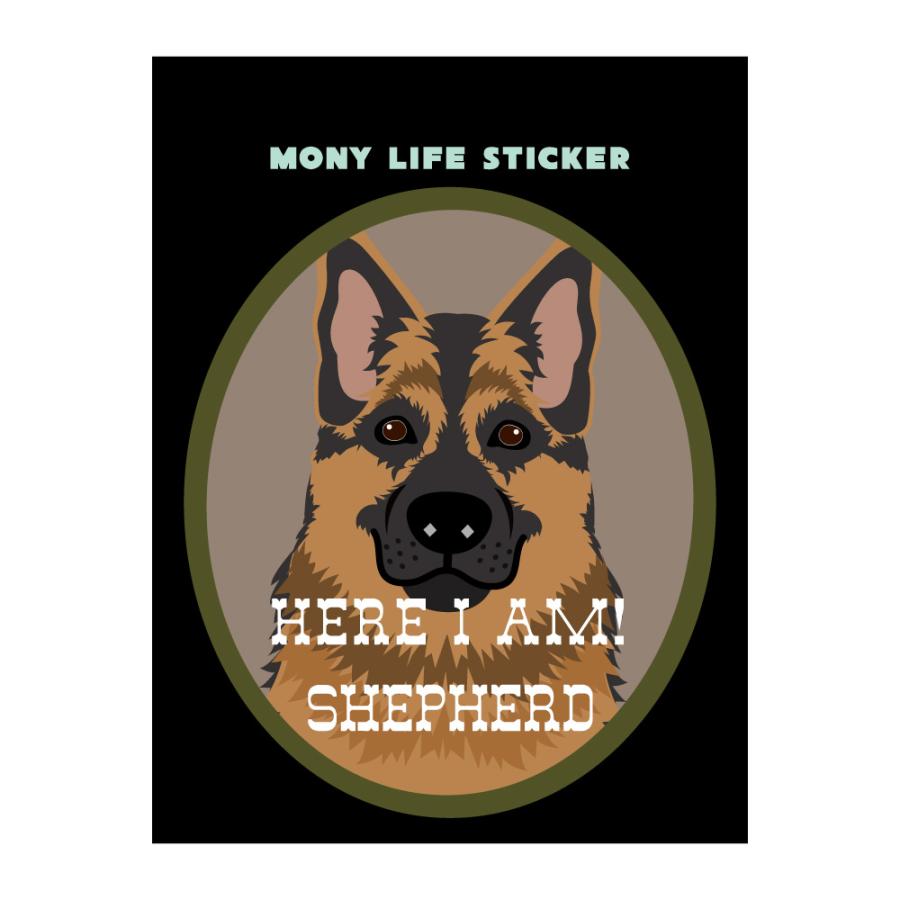 ステッカー　シェパード　犬　車　ポスト　玄関　かわいい　わんこ　防犯 | 