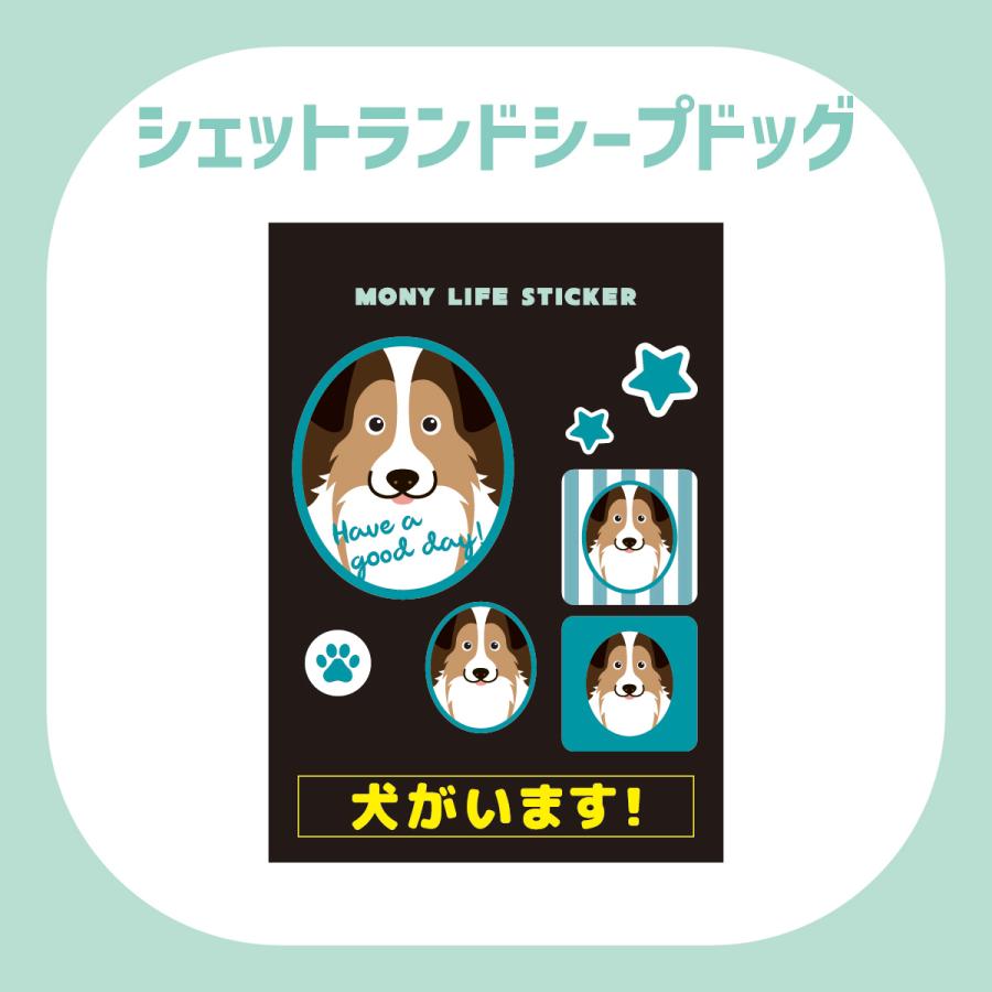 ステッカー　シェットランドシープドッグ　犬　車　ポスト　玄関　かわいい　わんこ　防犯 |  | 01