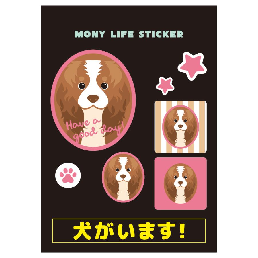 ステッカー　キャバリア　犬　車　ポスト　玄関　かわいい　わんこ　防犯 | 