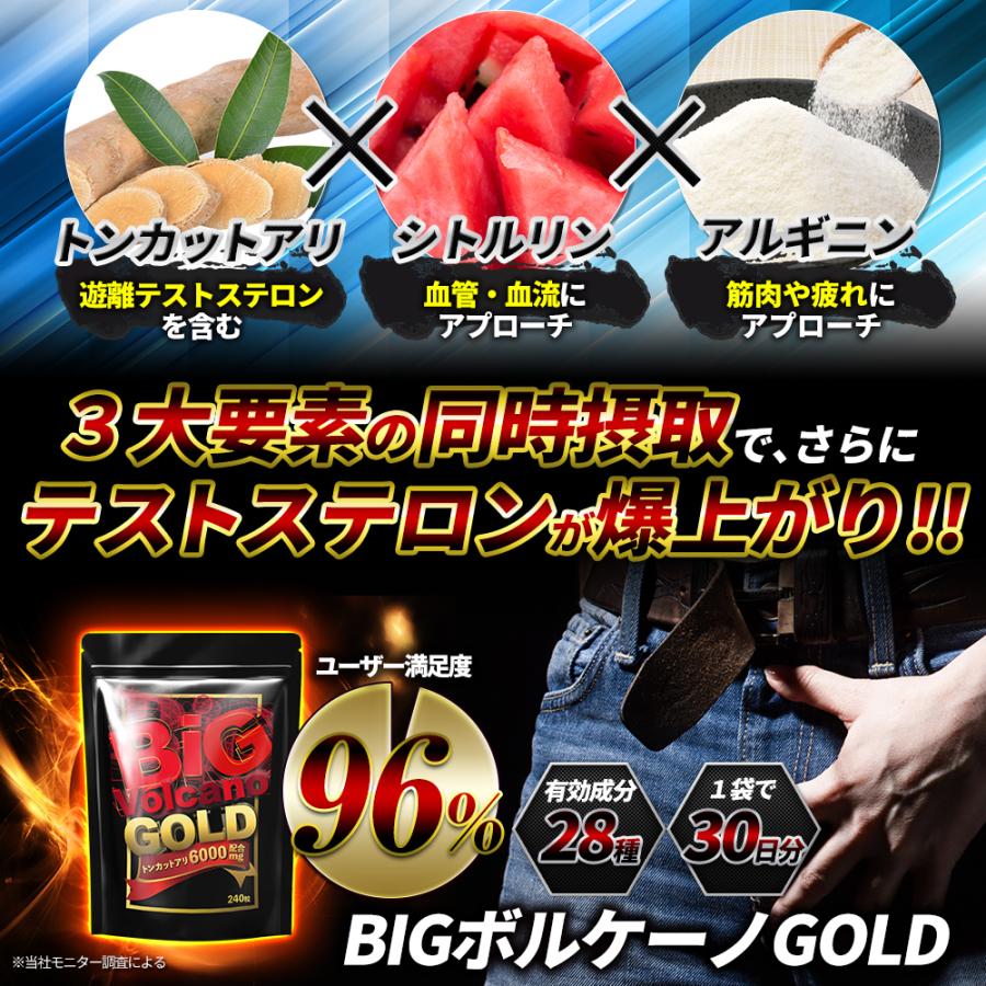 【5個おまとめ割引】トンカットアリ6000mg配合 Lシトルリン サプリ Lアルギニン 亜鉛  ビッグボルケーノGOLD｜moon-sea｜12