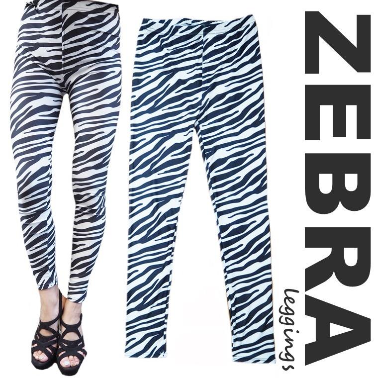 モノトーンゼブラ柄プリントレギンスパンツ1色/しまうま/アニマル/白黒/ホワイトブラック/派手/個性/ダンス衣装/スパッツ/レギパン/ボトム/ズボン/総柄/ダンサー | 