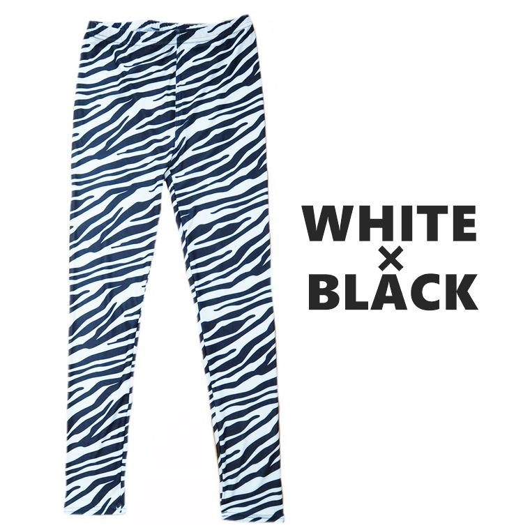 モノトーンゼブラ柄プリントレギンスパンツ1色/しまうま/アニマル/白黒/ホワイトブラック/派手/個性/ダンス衣装/スパッツ/レギパン/ボトム/ズボン/総柄/ダンサー |  | 04