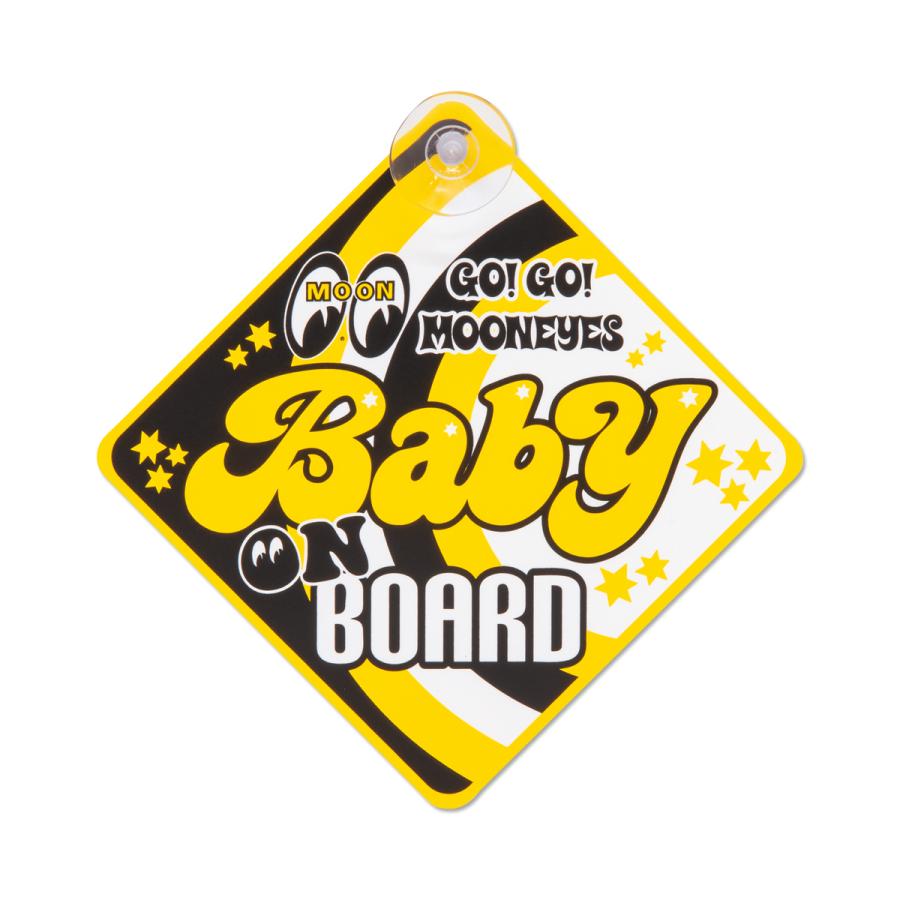 ムーンアイズ MOONEYES BABY ON BOARD サイン (赤ちゃん乗車中)｜mooneyes