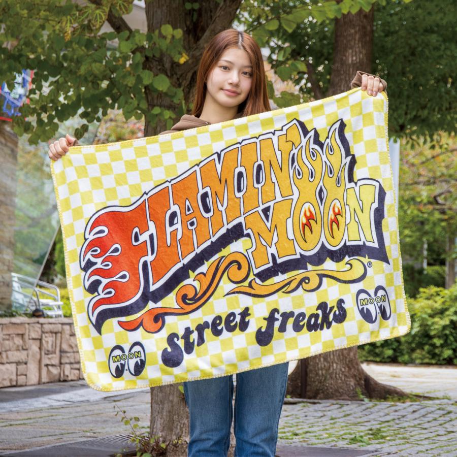 MOONEYES ムーンアイズ FLAMIN' MOON フリース ブランケット