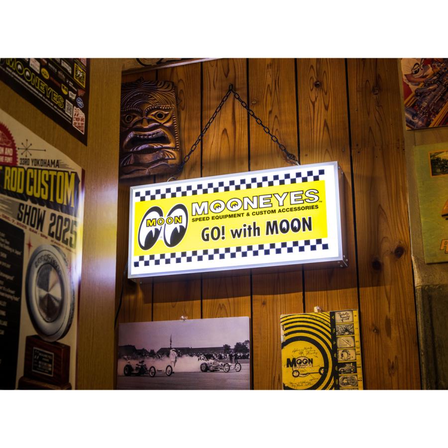 MOONEYES ムーンアイズ MOON チェッカー LED サイン ライト : MOONEYES