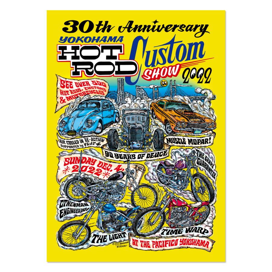 ムーンアイズ HOTRODCustomShow 2022 ピンストライプ 置時計 MOONEYES ムーンアイズ 30th Anniv. HOT ROD CUSTOM SHOW 2022
