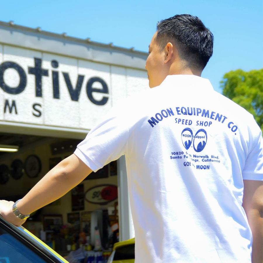 MOON Equipped☆ロングポロシャツ MOONEYES ムーンアイズ MOON Equipped ポロシャツ : MOONEYES