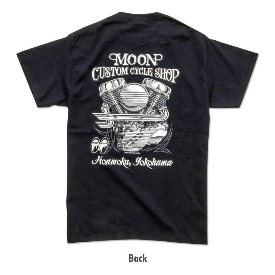 XXLサイズムーンアイズ MOON Custom Cycle Shop パンヘッド Tシャツ｜mooneyes｜04