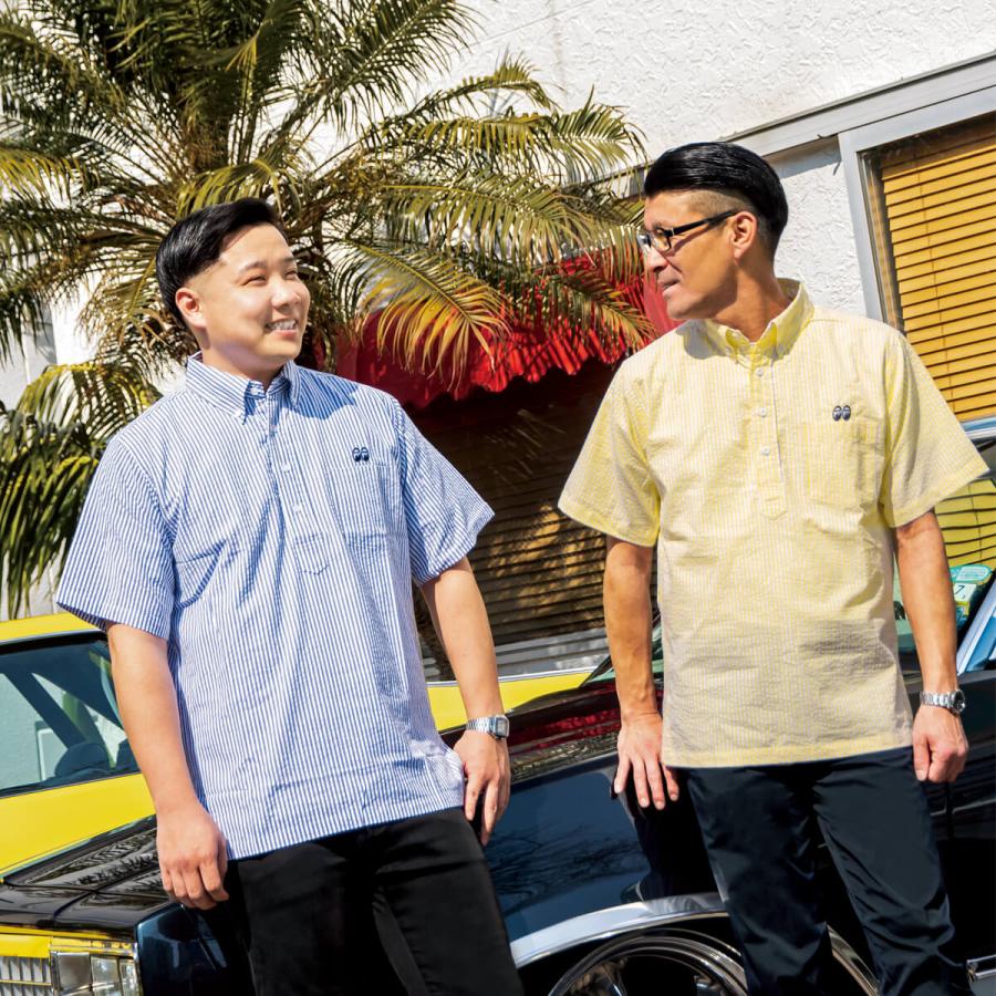 ムーンアイズ ムーン クラシック (MOON Classic)  ストライプ プルオーバー ショート スリーブ シャツ | MOONEYES